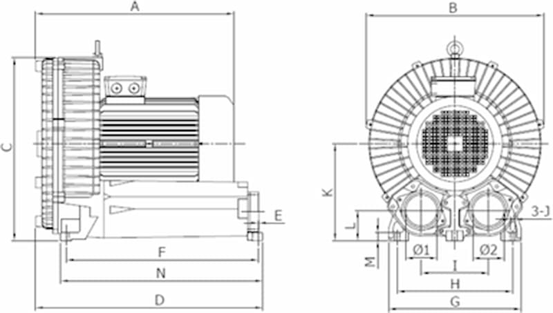 Hohsing - ie1 1s rb90 motor dim ie1 1s rb90 motor dim